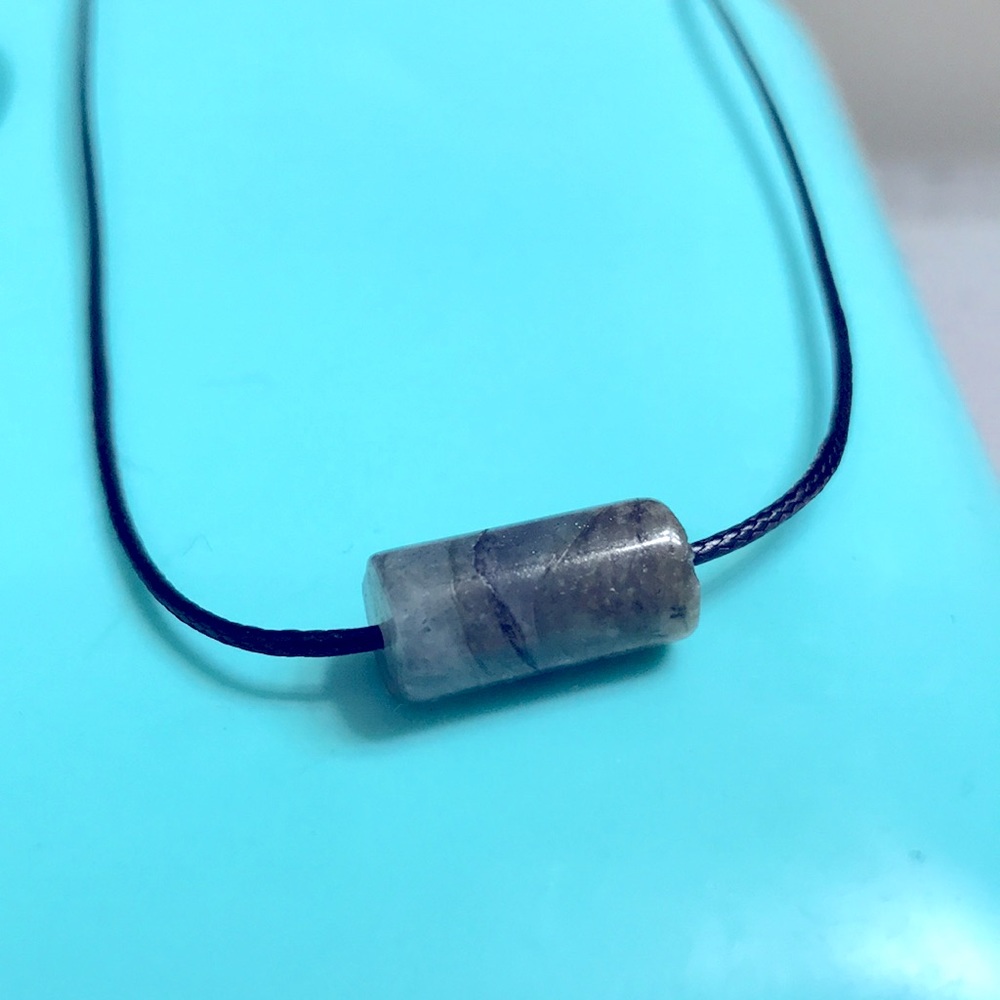 Handmade natural labradorite on braided polyester cord choker necklace